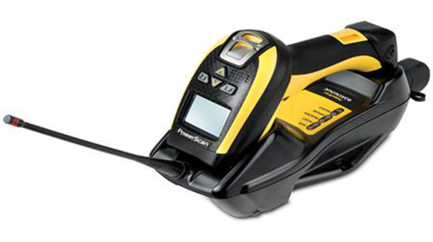 Datalogic powerscan heavy duty handheld barcode scanner with stand