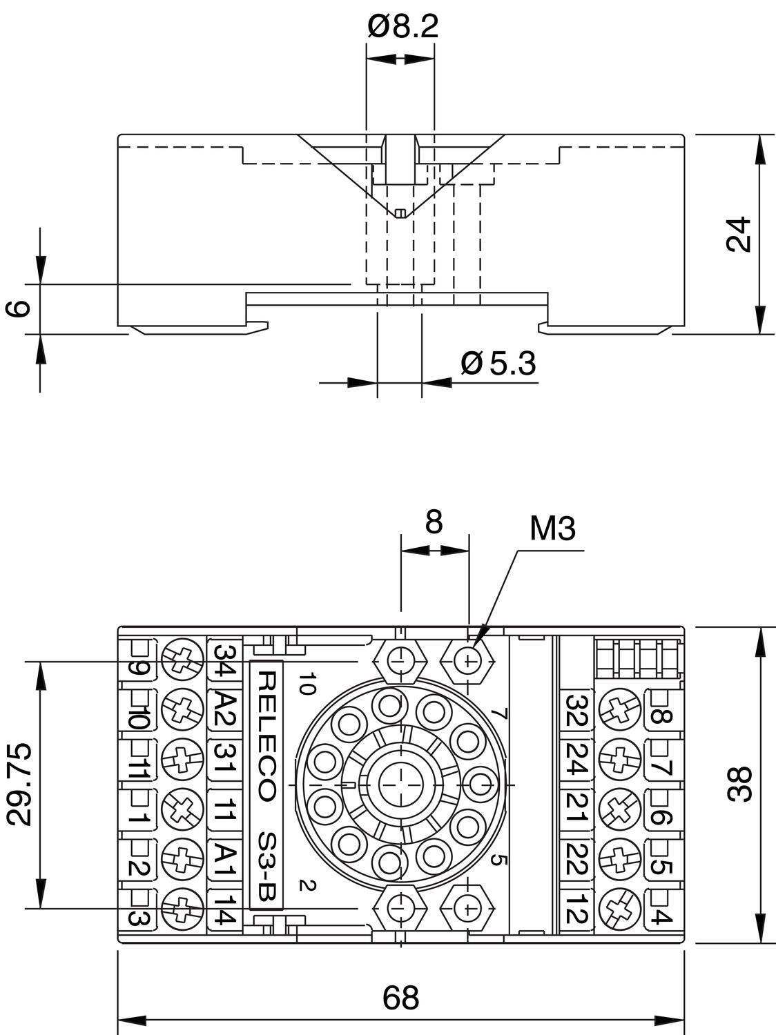 DIN Rail Screw Sockets for C3 Relays | ComatReleco | OEM Automatic Ltd