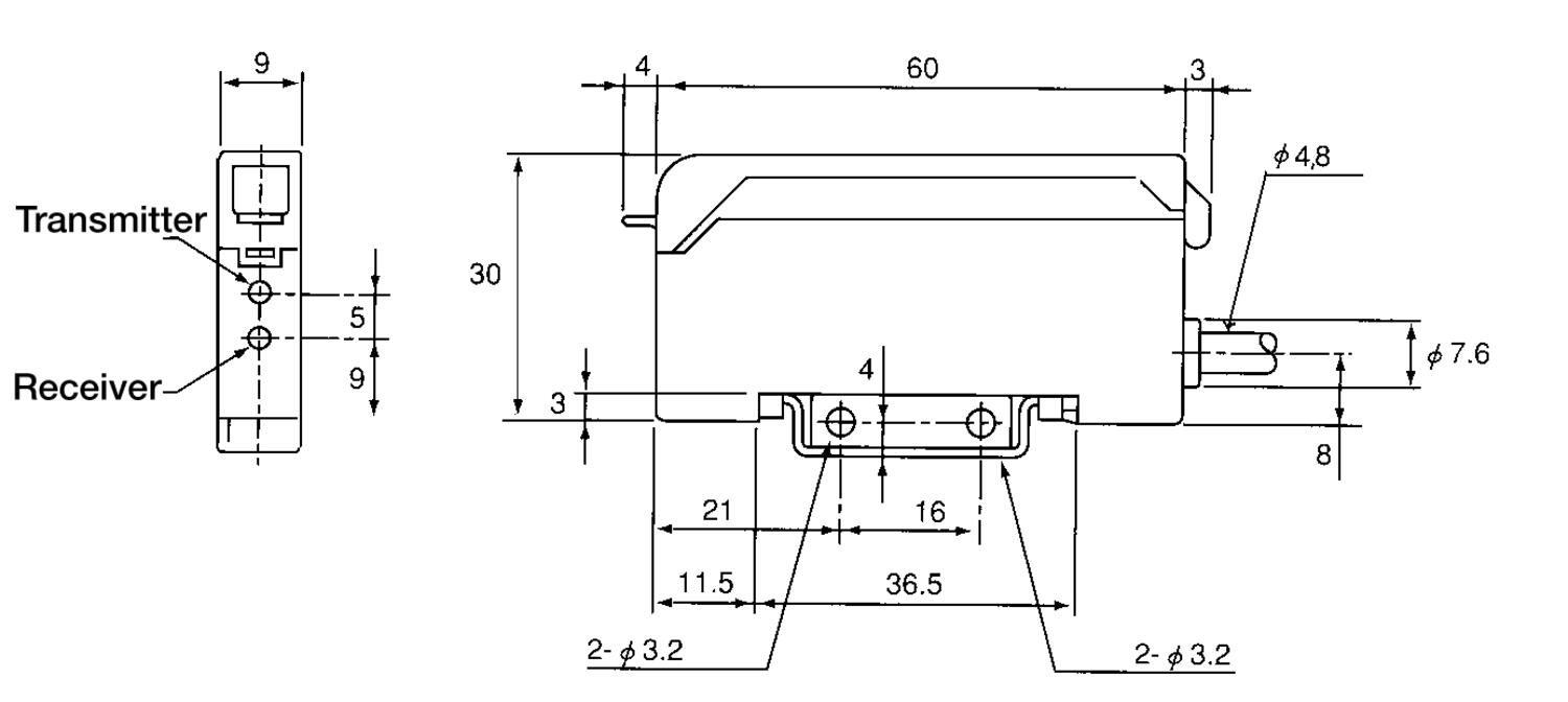 Dimensions with cable