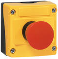 Emergency stop box, push-pull button