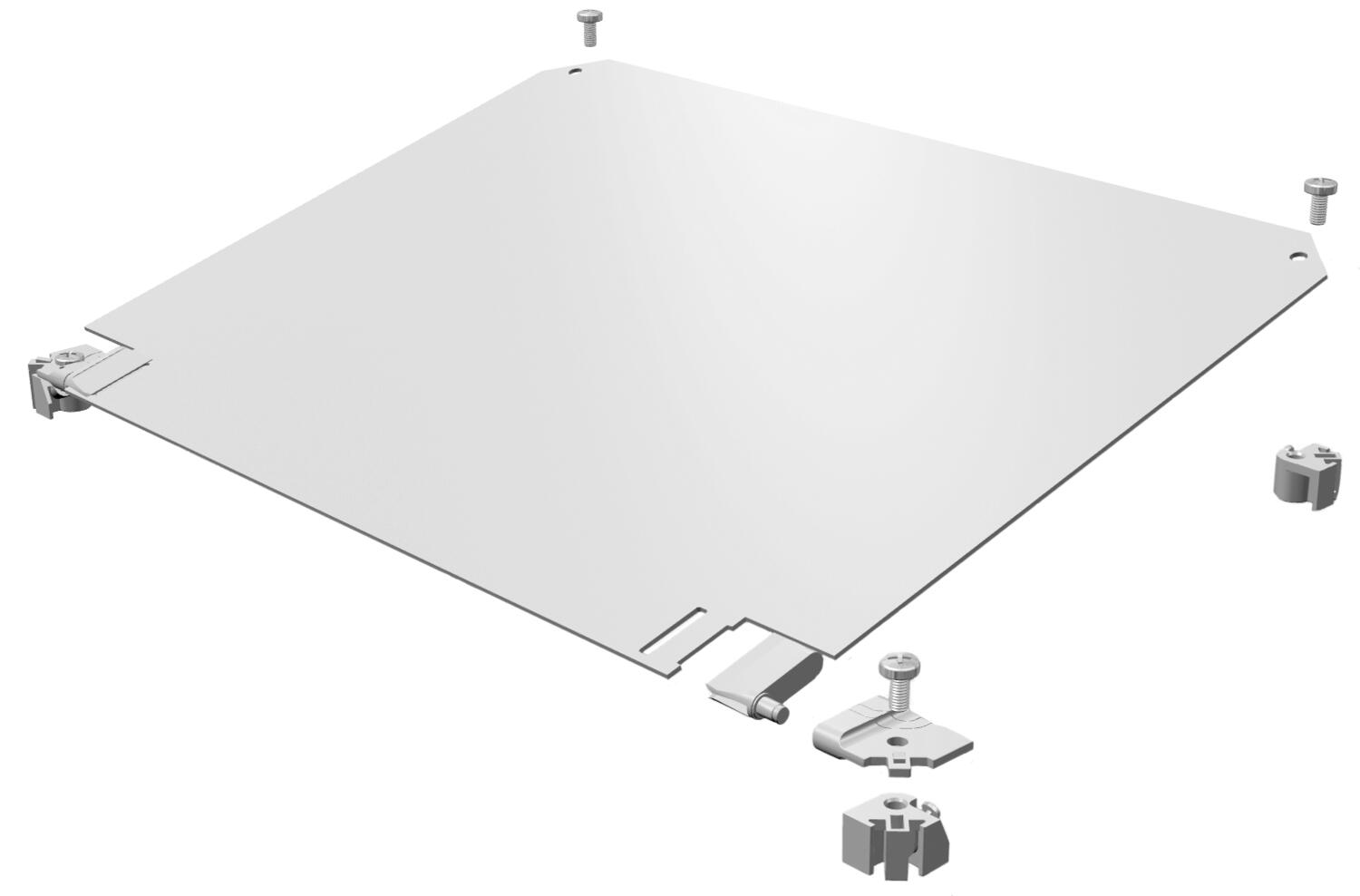 Frontpanel with hinge, aluminium, incl. corner lift set