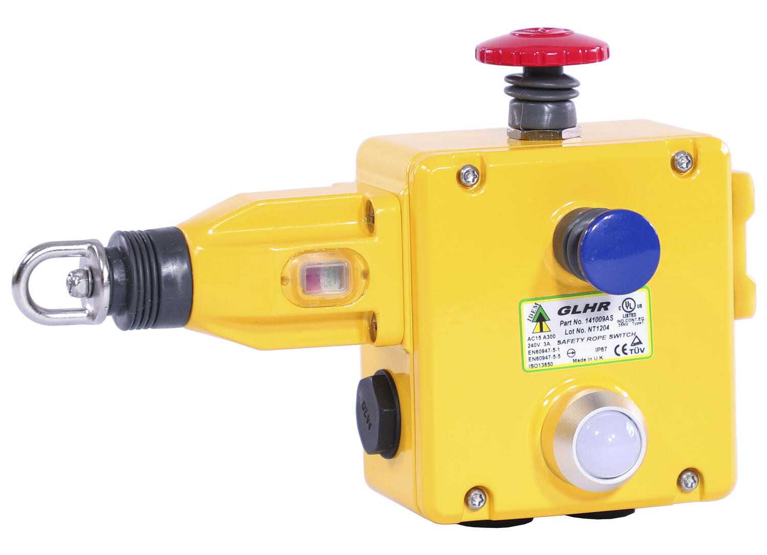 IDEM Heavy duty safety rope pull switch (left hand) GLHL & (right hand) GLHR