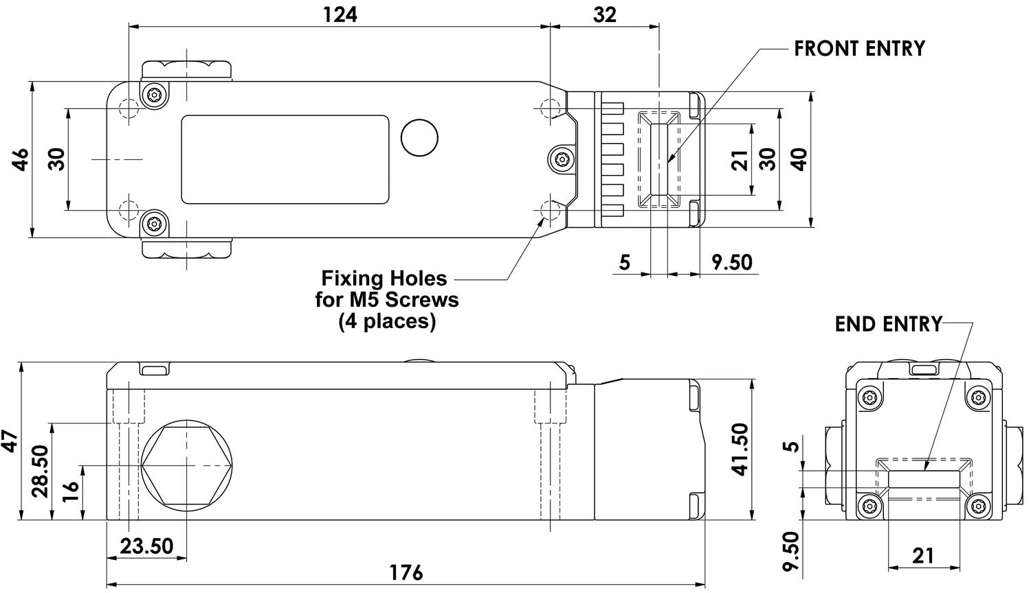 IDEM KLM-P2L locking switch - drawing/diagram