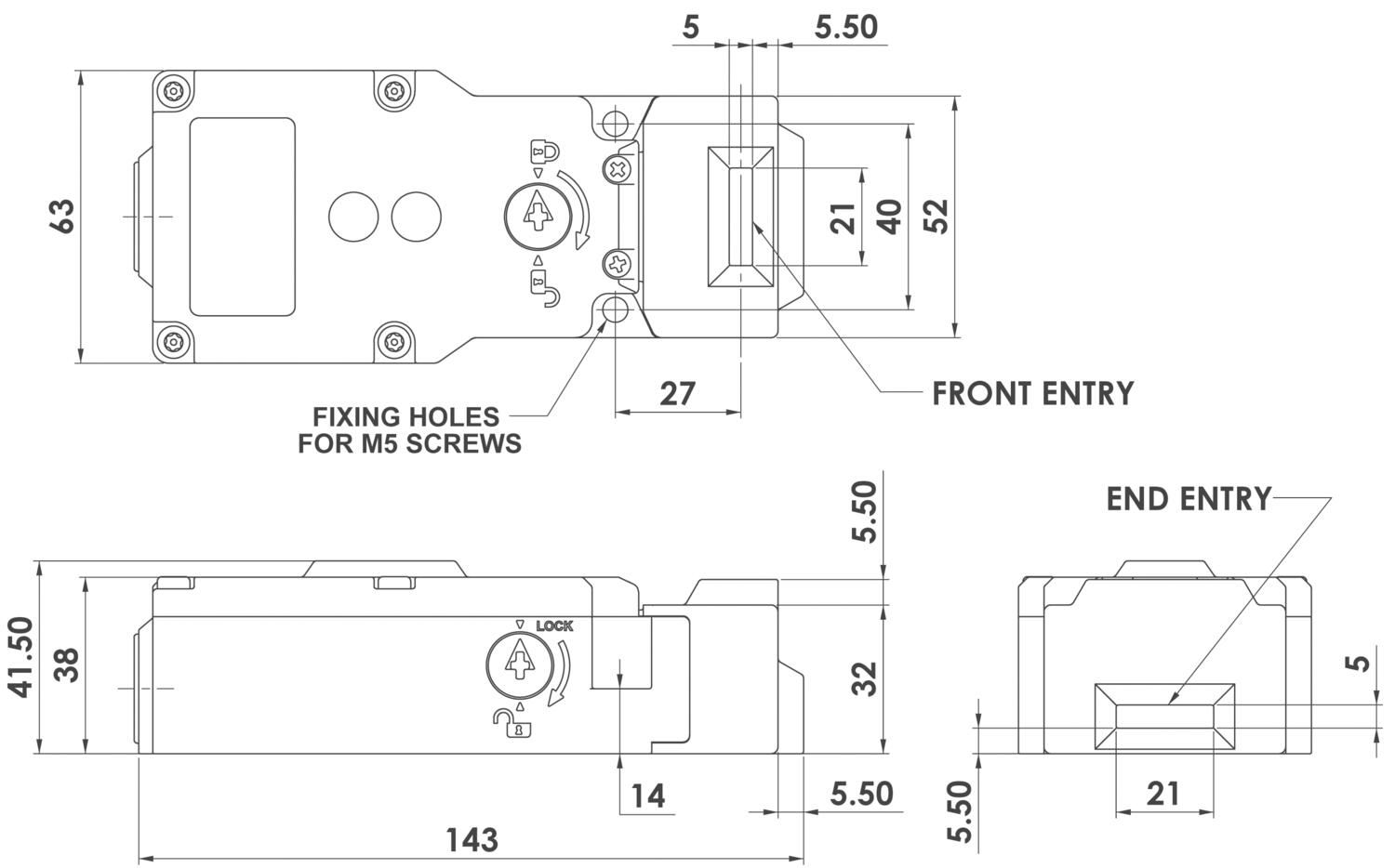 IDEM Locking switch KL1-P - diagram
