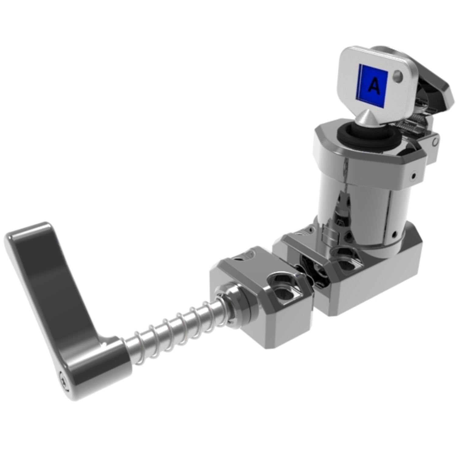 IDEM M-HS trapped key handle interlock with single key, in die cast metal