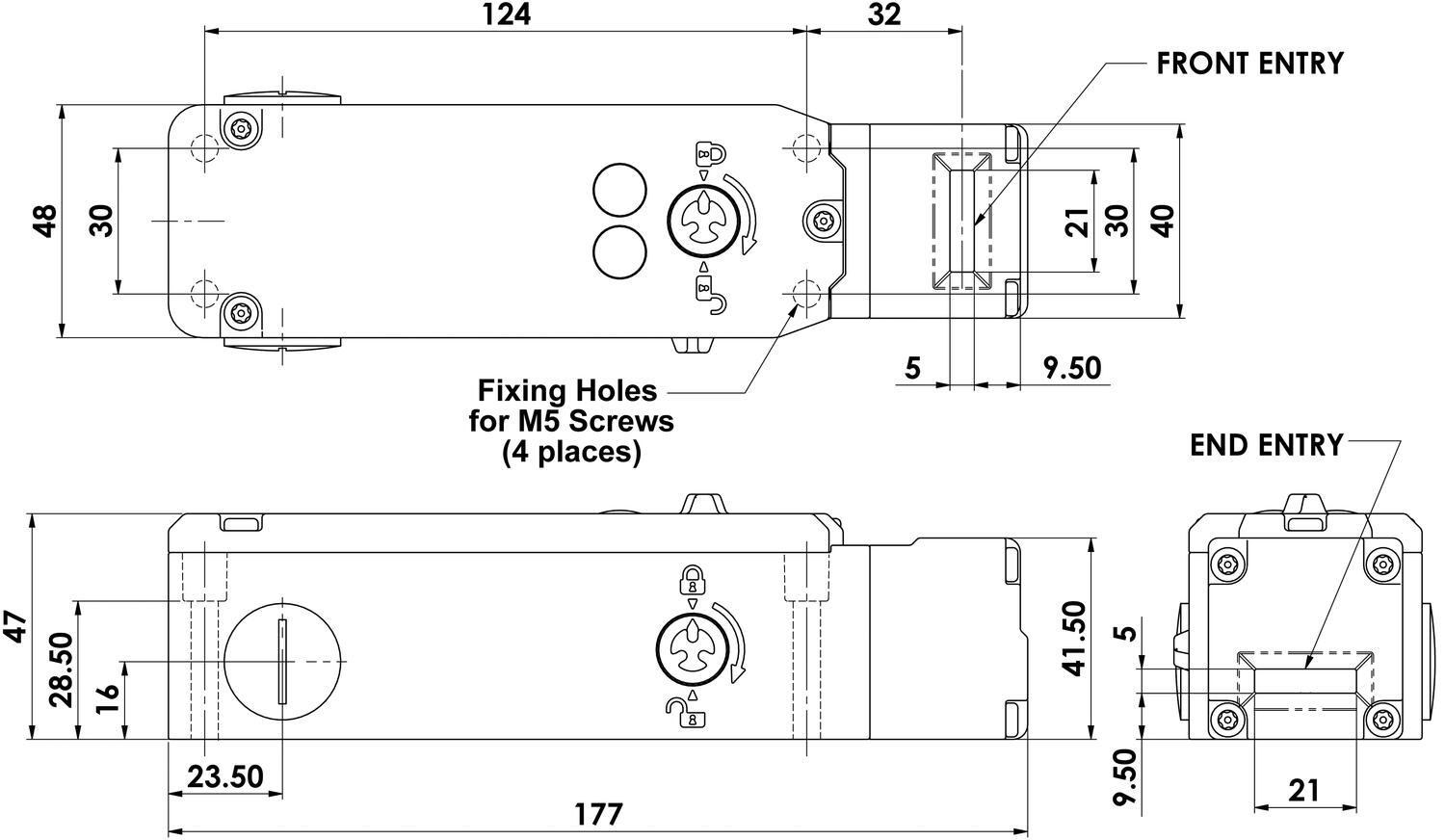 IDEM Stainless steel IP69K guard locking switch KL3-SS