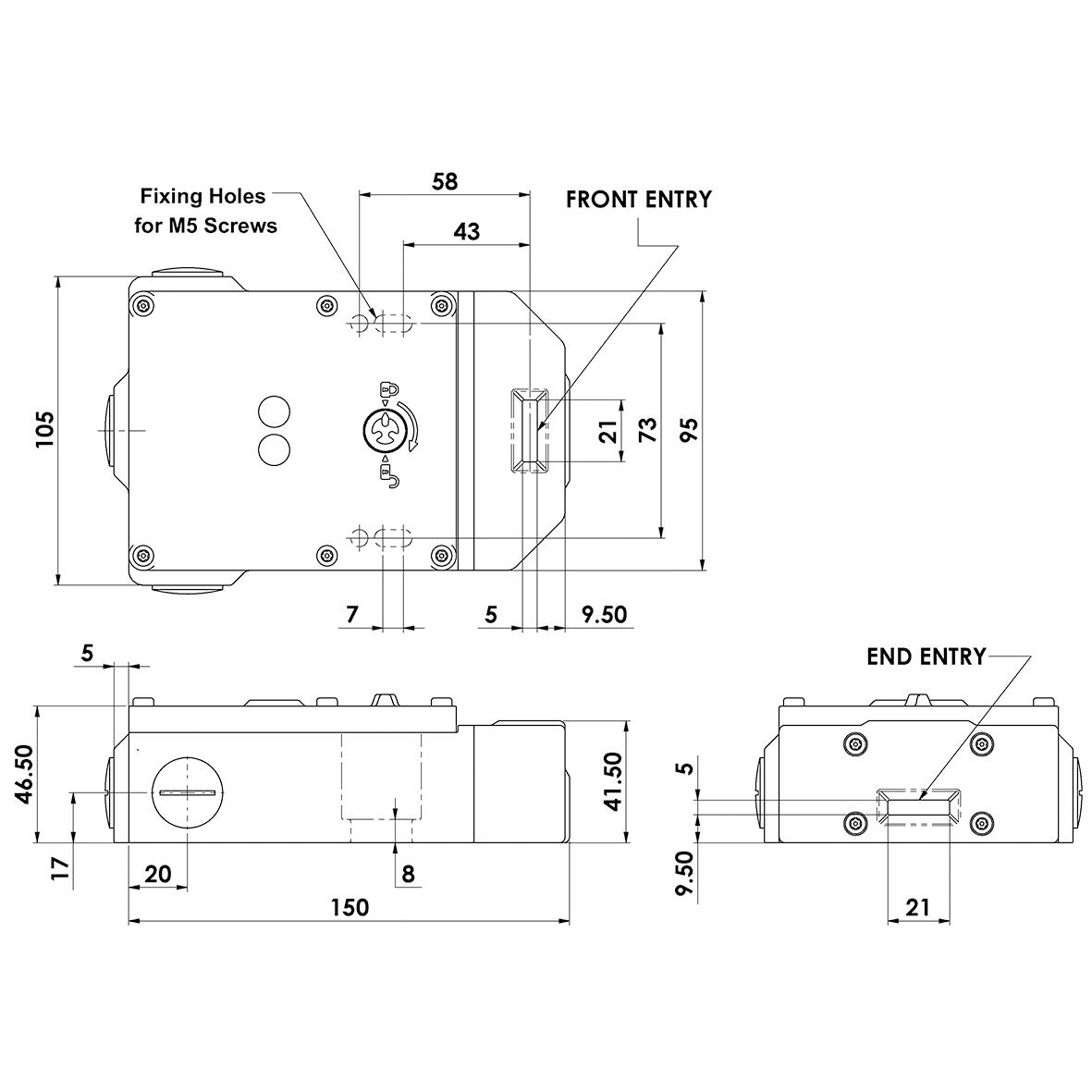 IDEM Stainless steel IP69K guard locking switch KLT-SS - diagram