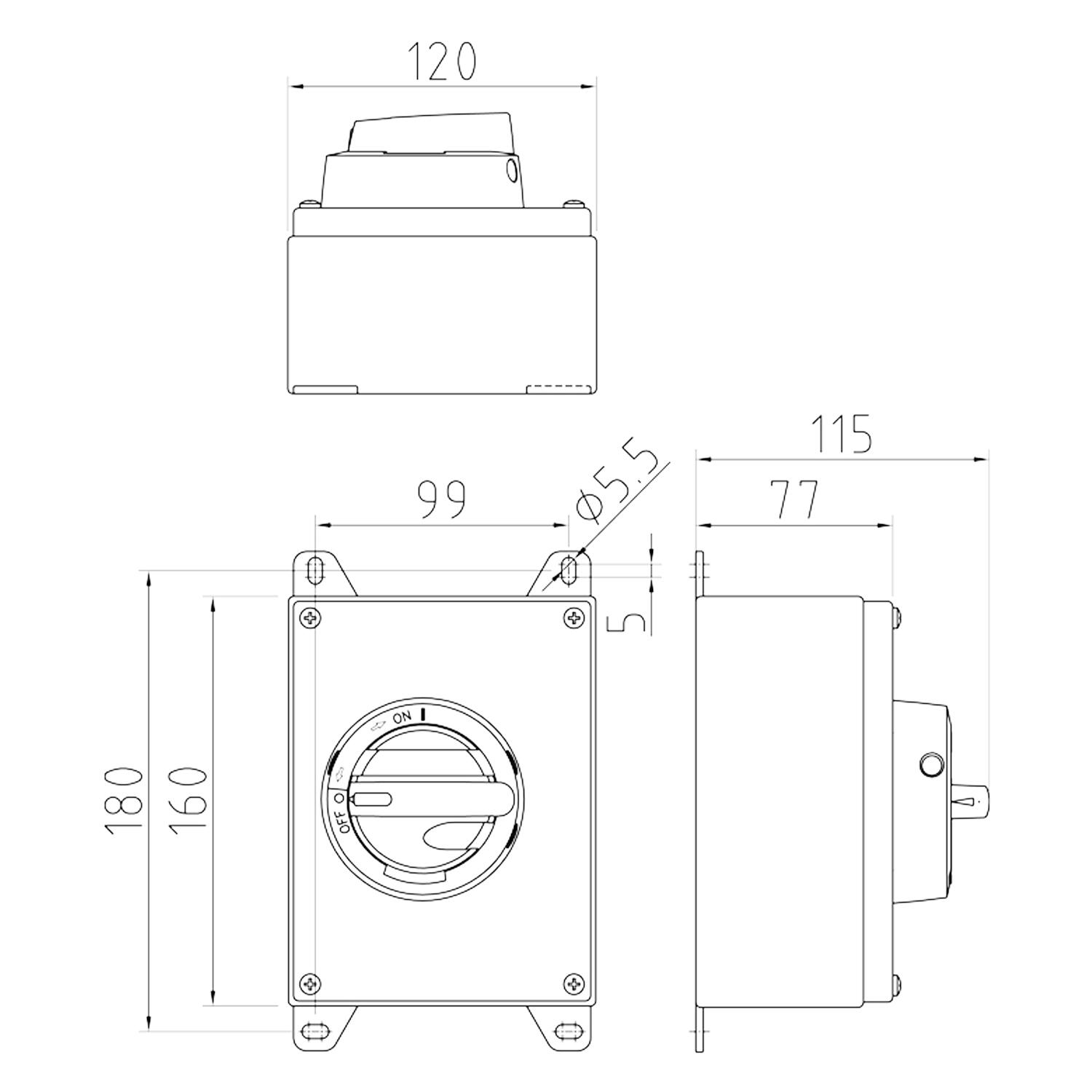 KATKO KER RA2 drawing with dimensions and details for electrical device