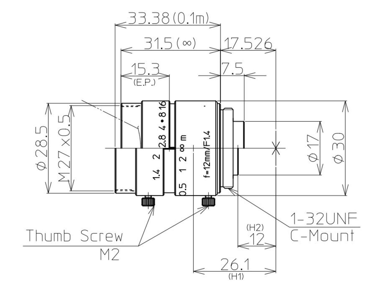 Kowa LM12JC fixed focal lens