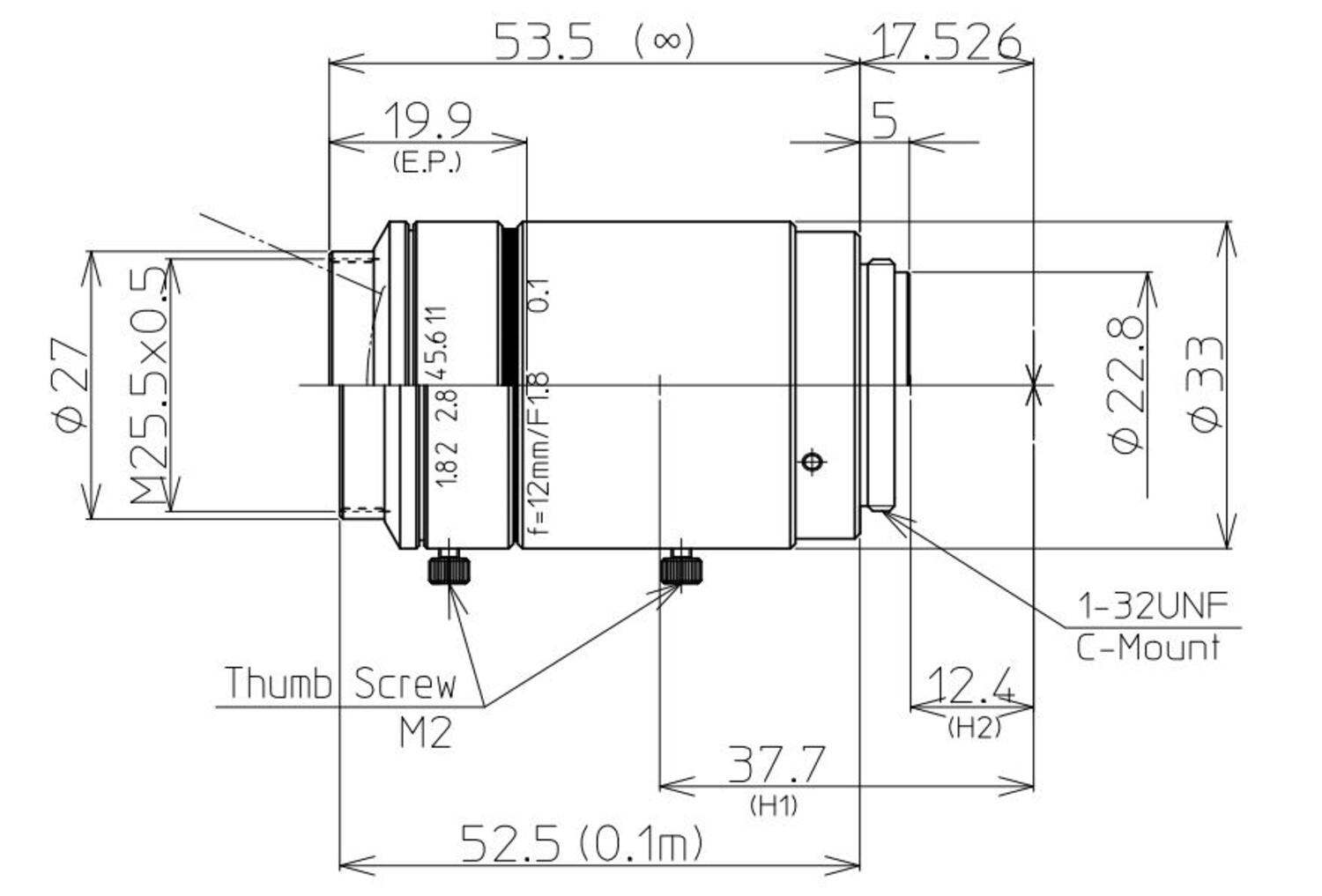 Kowa LM12JC10M Fixed Focal Lens