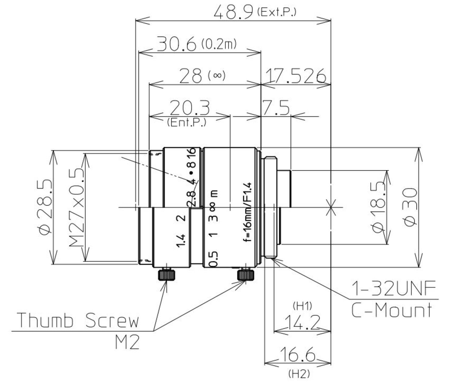 Kowa LM16JC Fixed focal lens