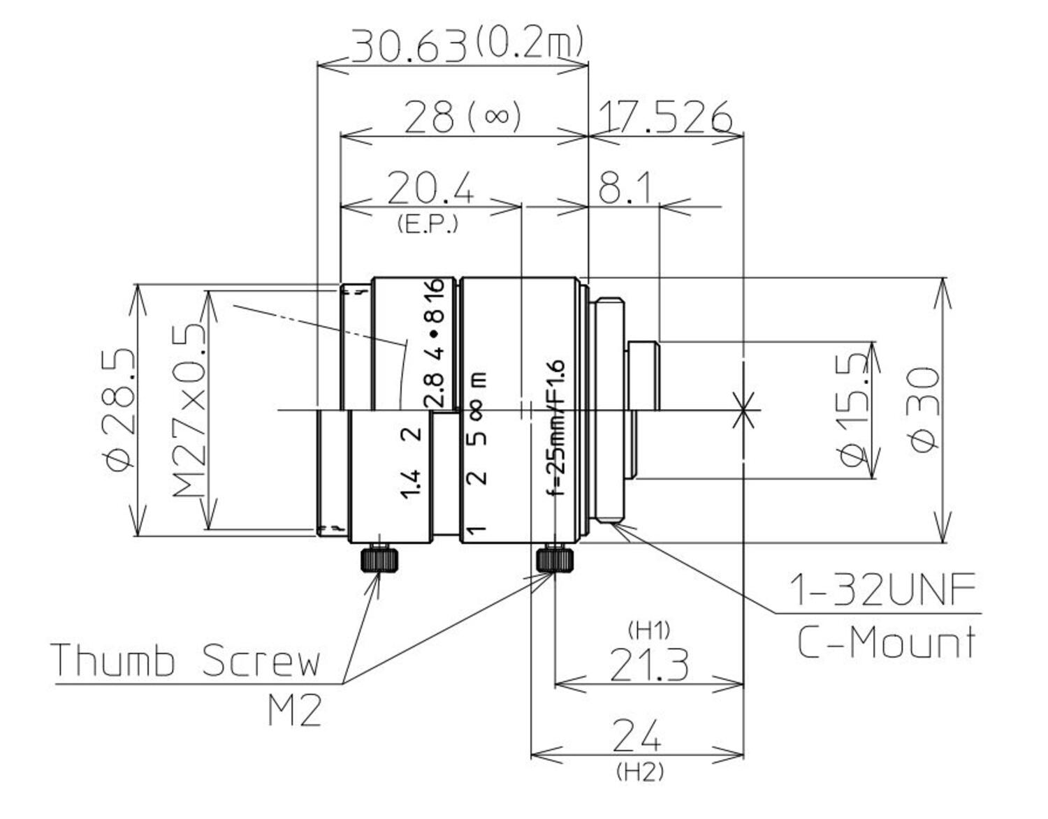 Kowa LM25JC fixed focal lens