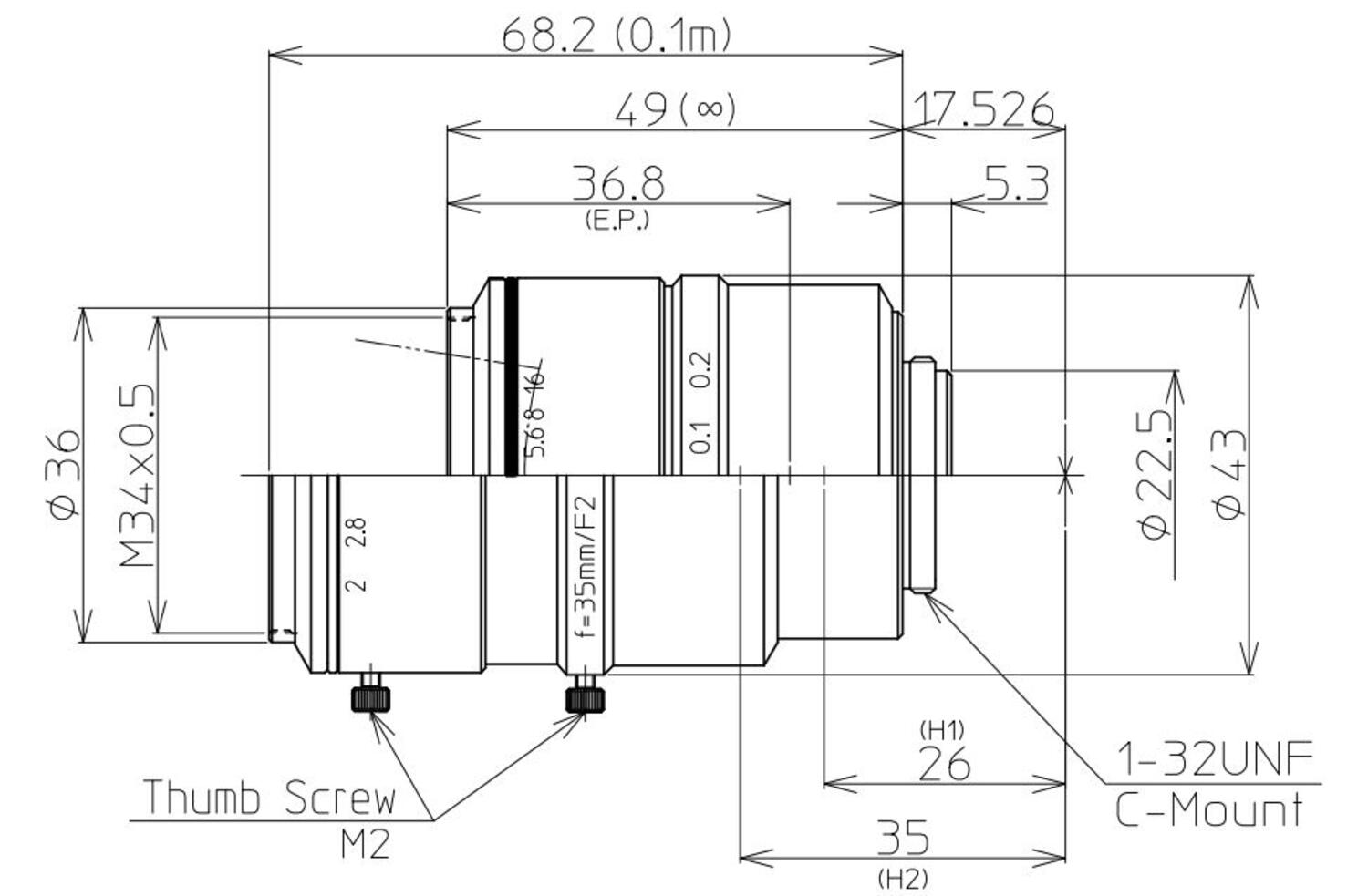 Kowa LM35JC10M Fixed Focal Lens