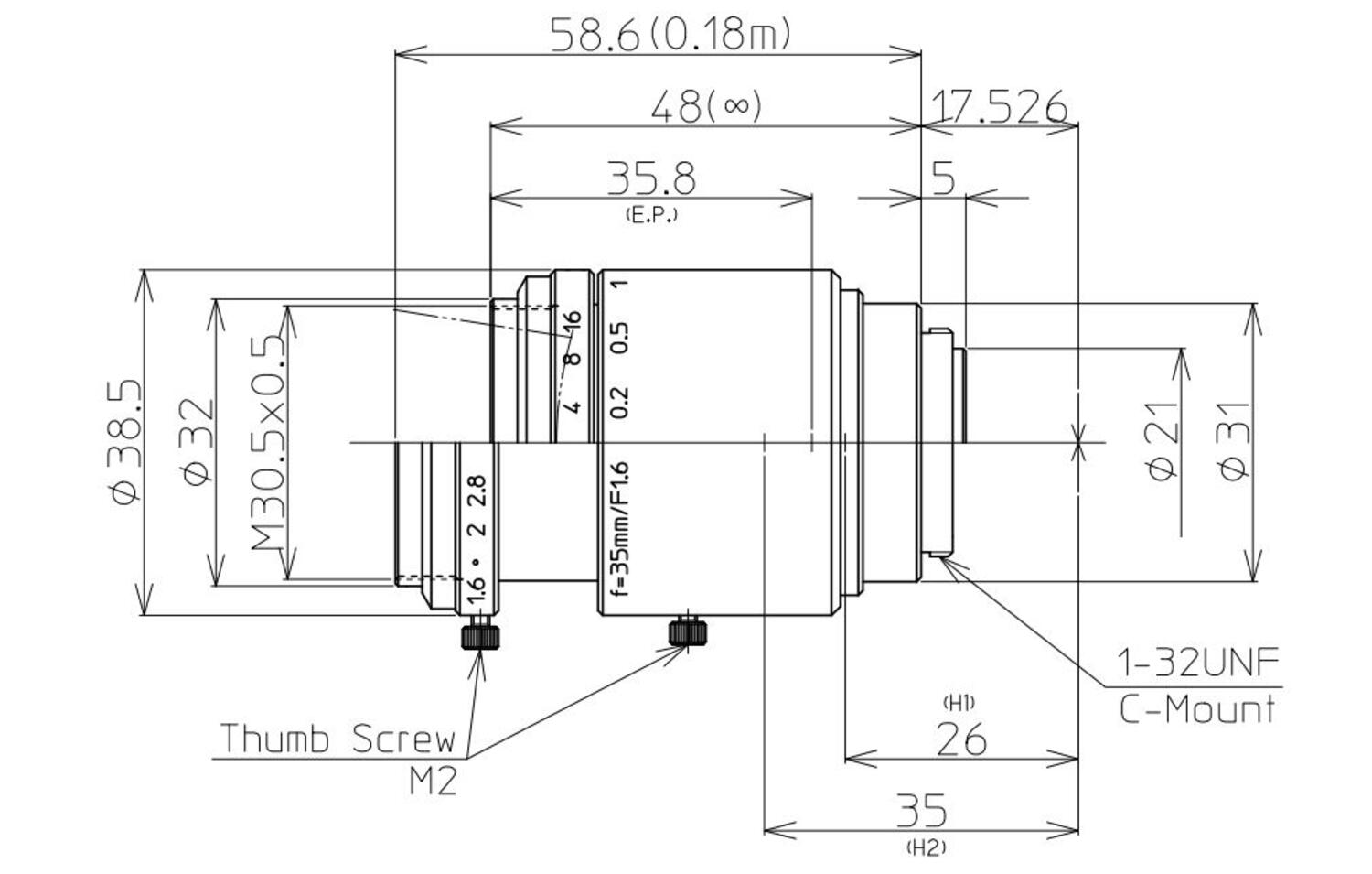 Kowa LM35JC5M2 fixed focal lens