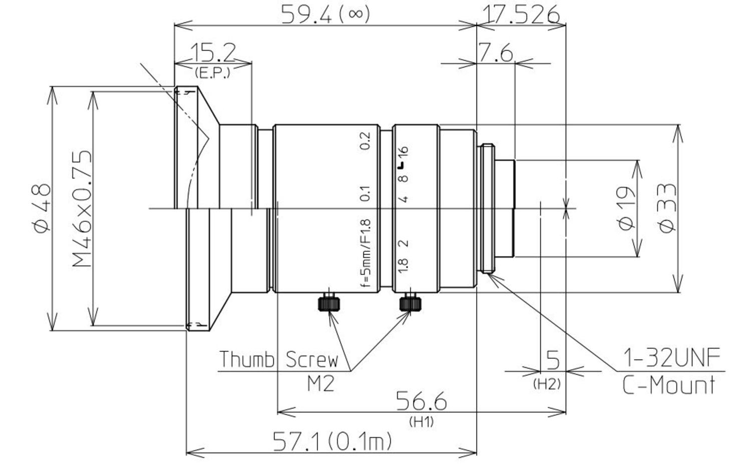 Kowa LM5JC10M Fixed Focal Lens