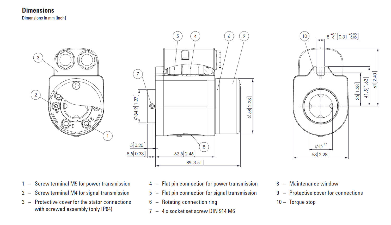 Kubler Slip ring SR060E diagrams