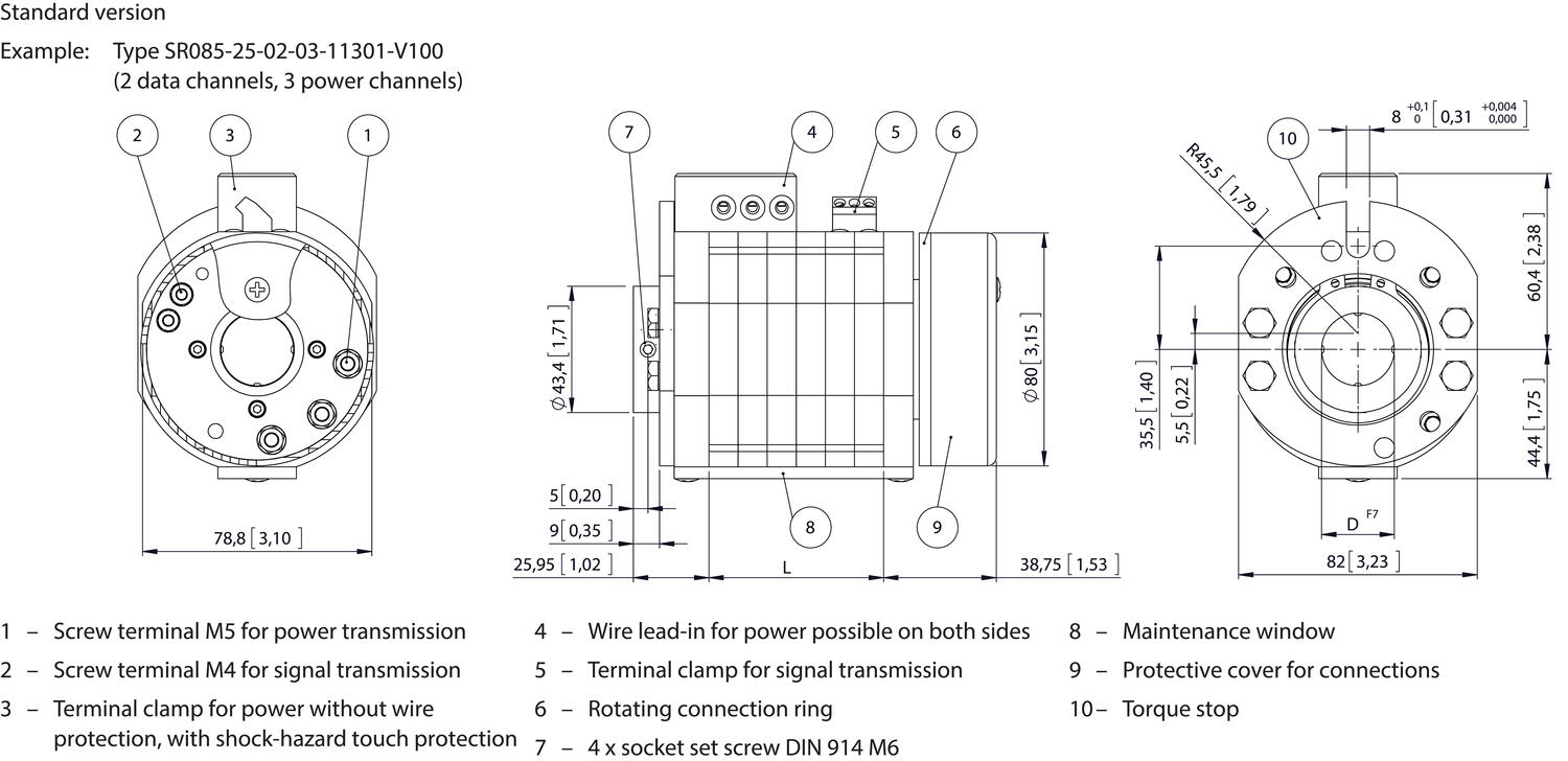 Kubler Slip ring SR085 diagrams