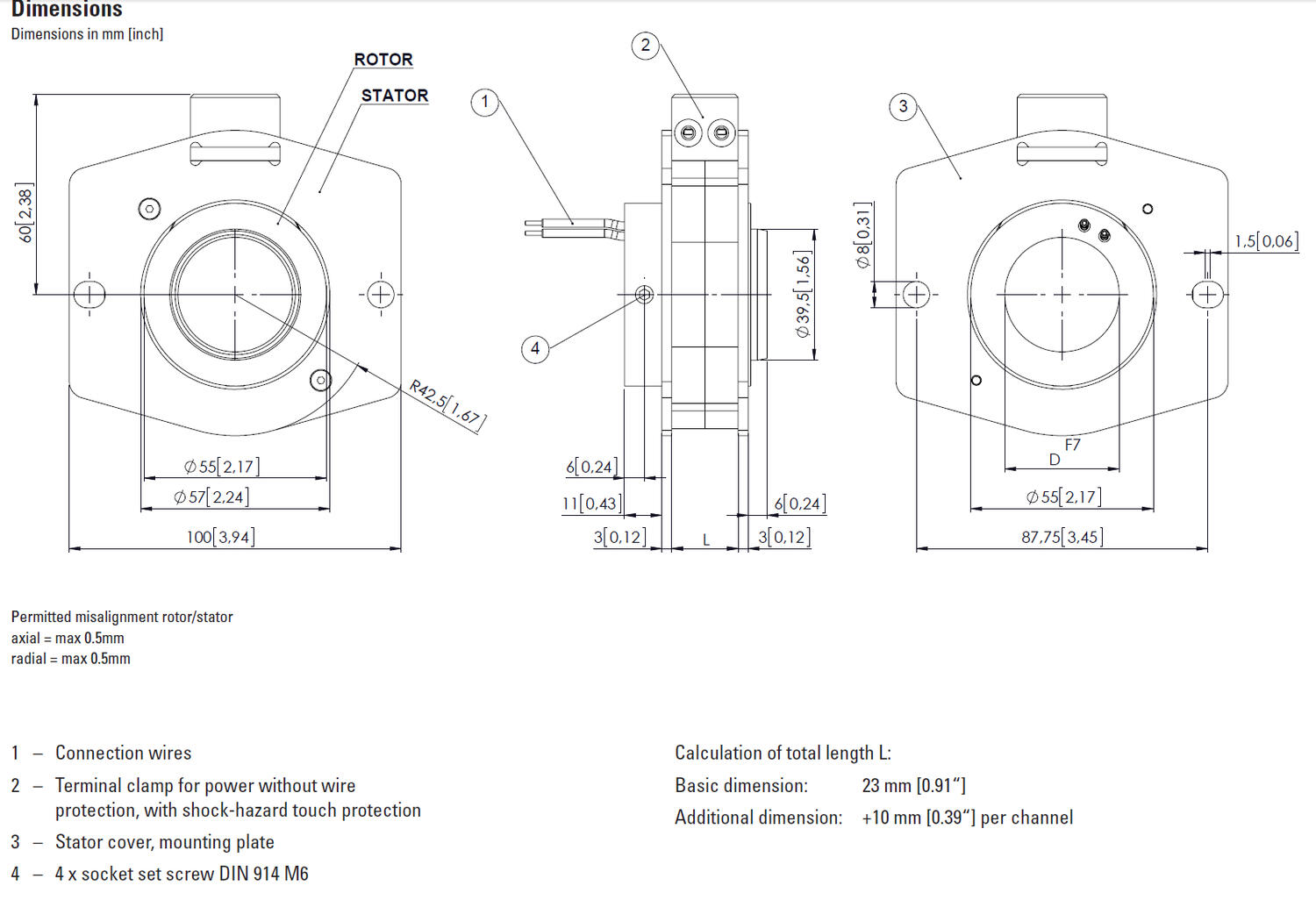 Kubler Slip ring SR085B diagram