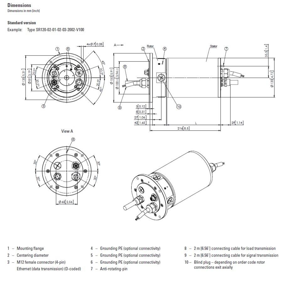 Kubler Slip ring SR120 SR120-020106L44002 diagram