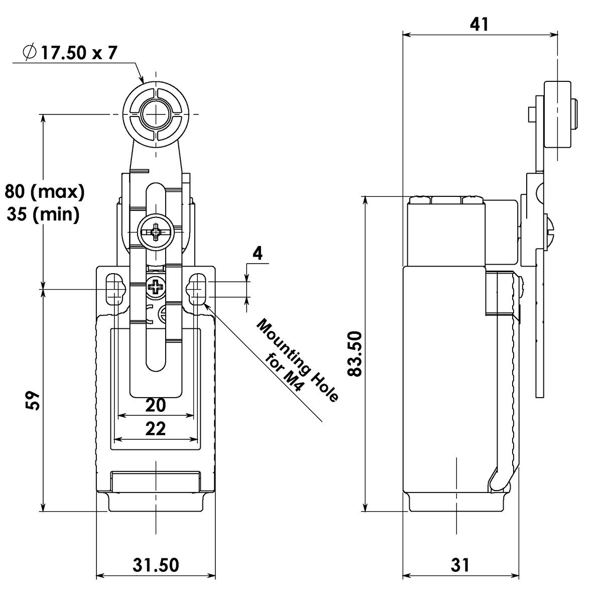 LSPS (Adjustable Roller Lever) Dimensions.tif