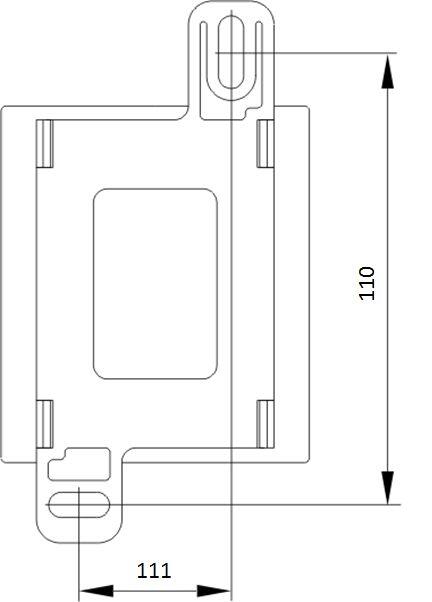 Dimension drawing for heater fan CS028 with screw mounting, dimensions 111x110 mm