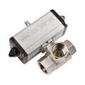 Omal Double acting pneumatic actuator 3 way ball valve L ported