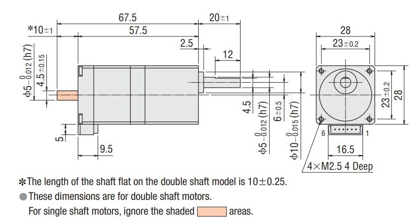 Oriental Motor PKP223D15 hybrid stepper motor with SG gear Dimensions