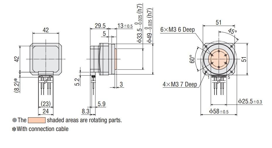 Oriental Motor PKP242D23A2 hybrid stepper motor Flat type with harmonic gear