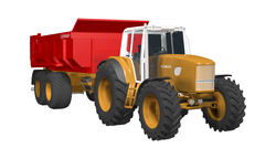 Orlaco agricultural machinery tractor with trailer