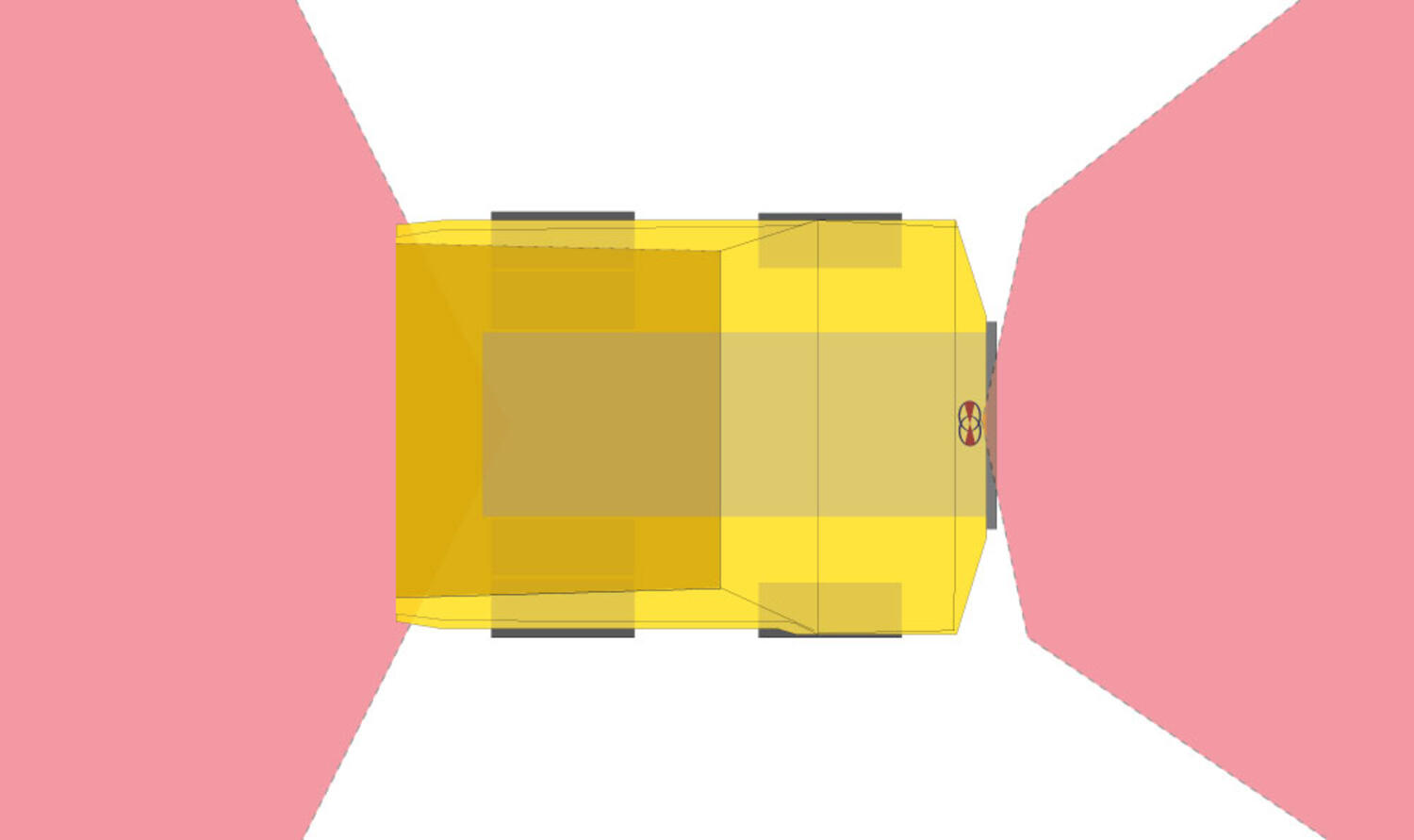 Orlaco reversing, front view camera kit field of view for rigid dump truck