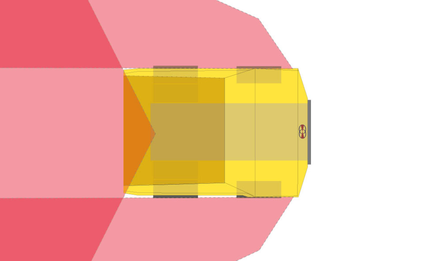 Orlaco reversing and side view camera kit field of view for rigid dump truck