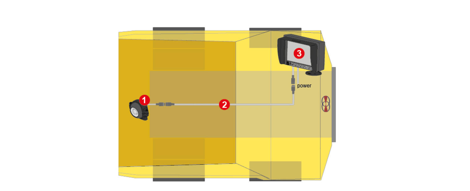 Orlaco rigid dump truck with reversing camera kit
