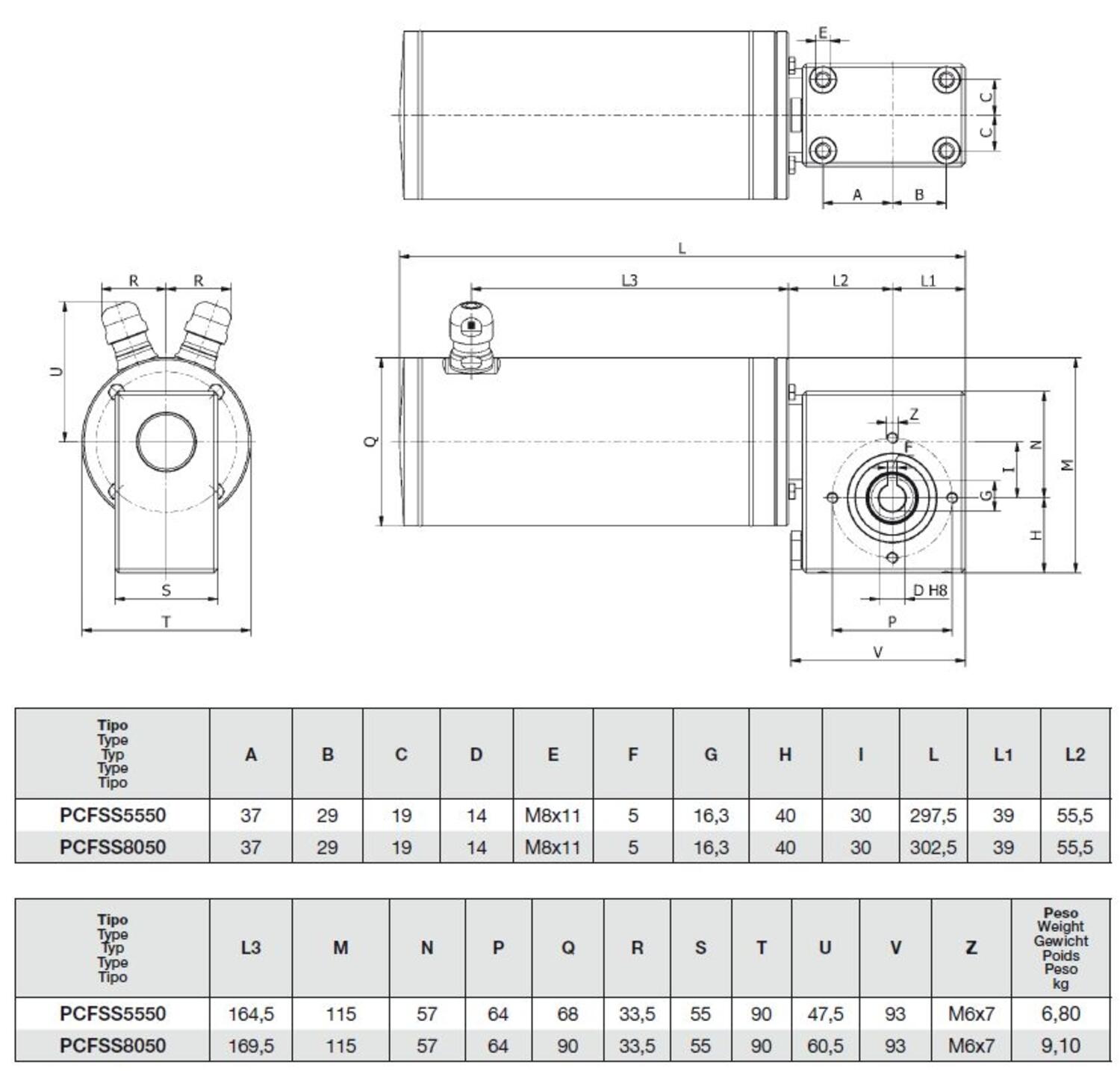PCFSS dimensions