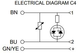 Electrical diagram C4 from MOLEX showing connections for components with colour-coded wires.