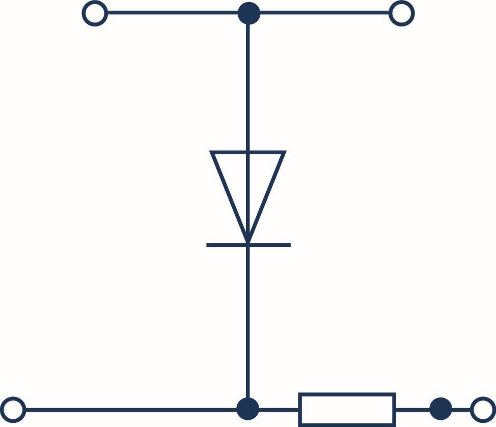 Circuit diagram showing a component with a triangle and connections, from CONTA-CLIP