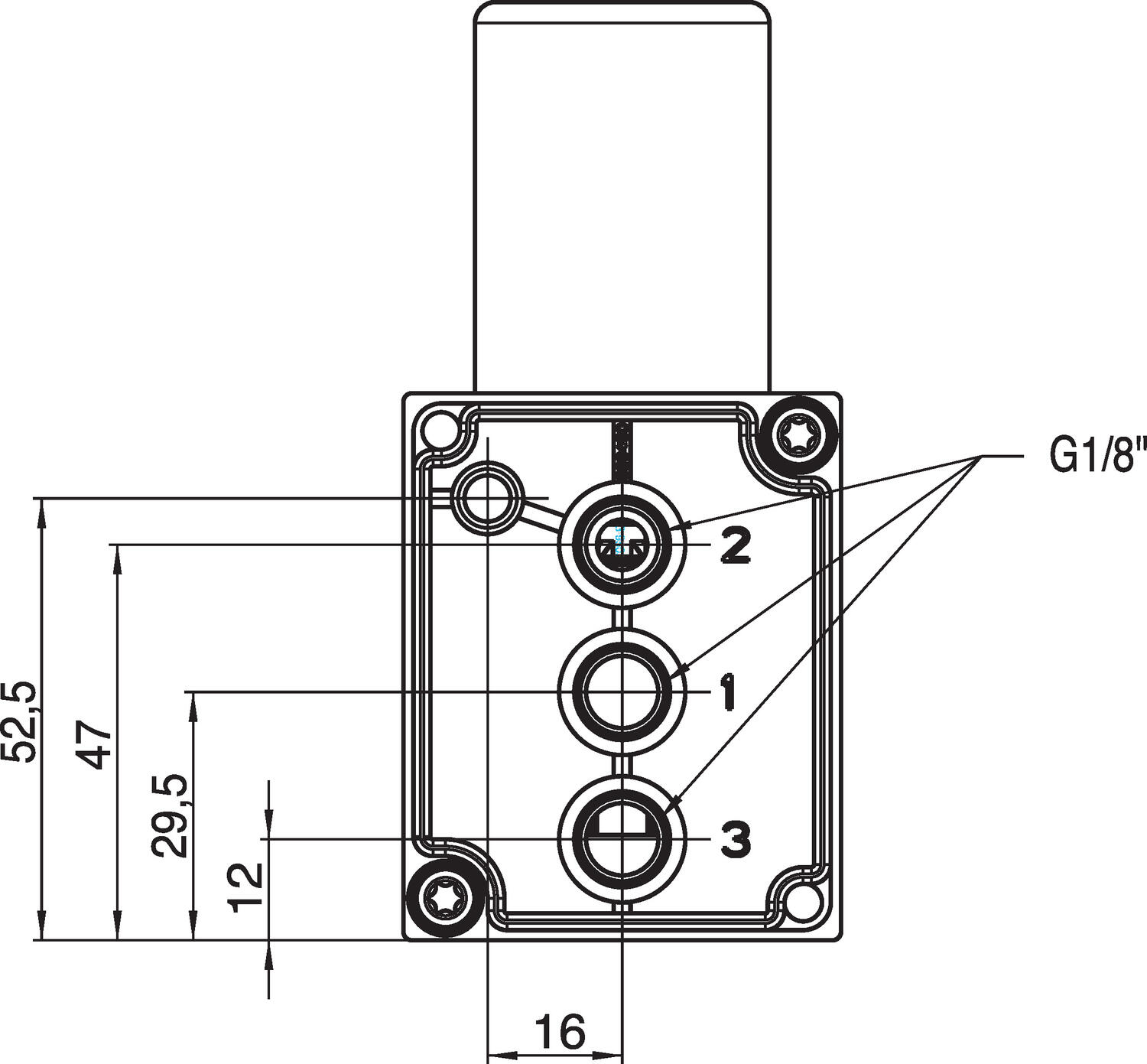 Sentronic D, digital proportional action valve 1/8"-3/8", flanged connection Ø4 mm