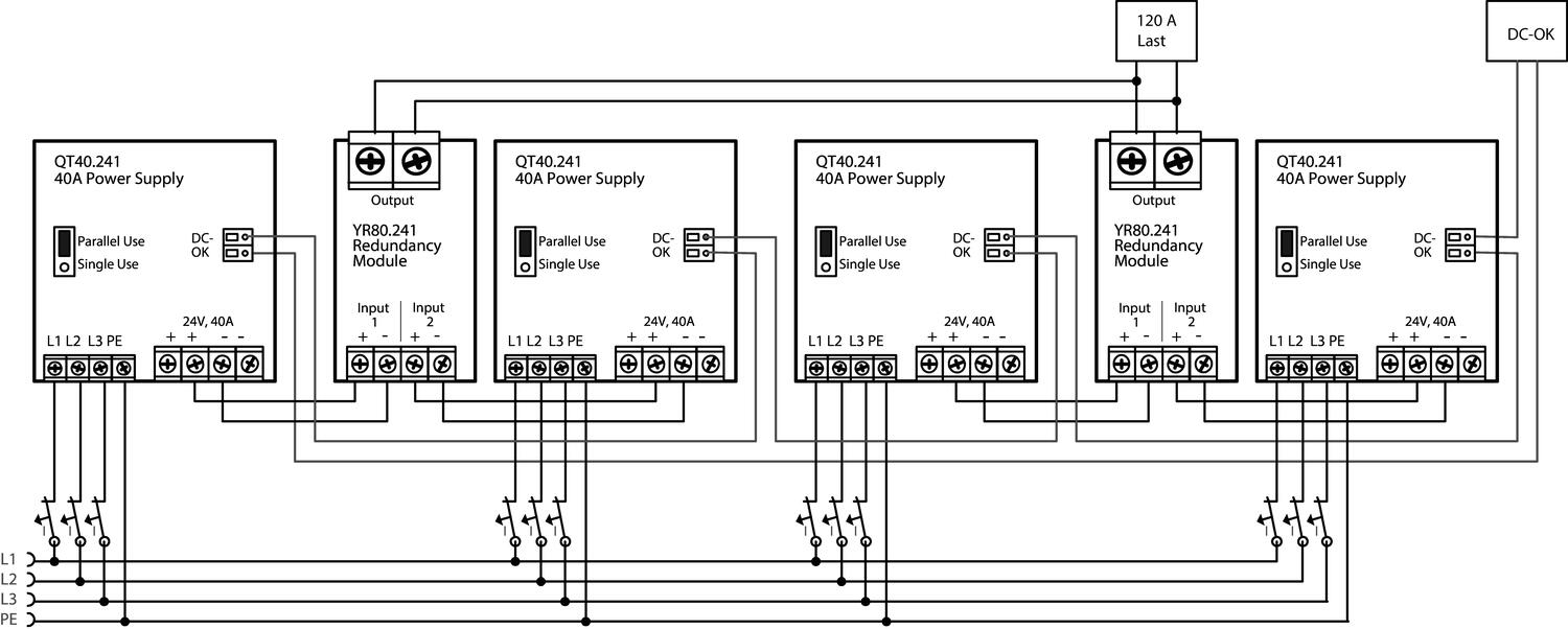 Several units redundant (N+1) 80 A