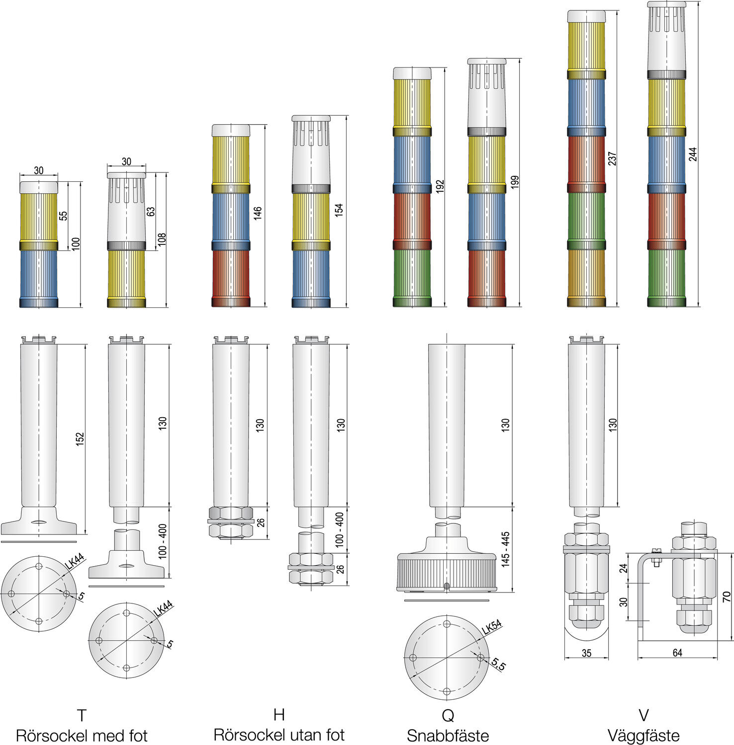 Signal tower 30 mm dimensions
