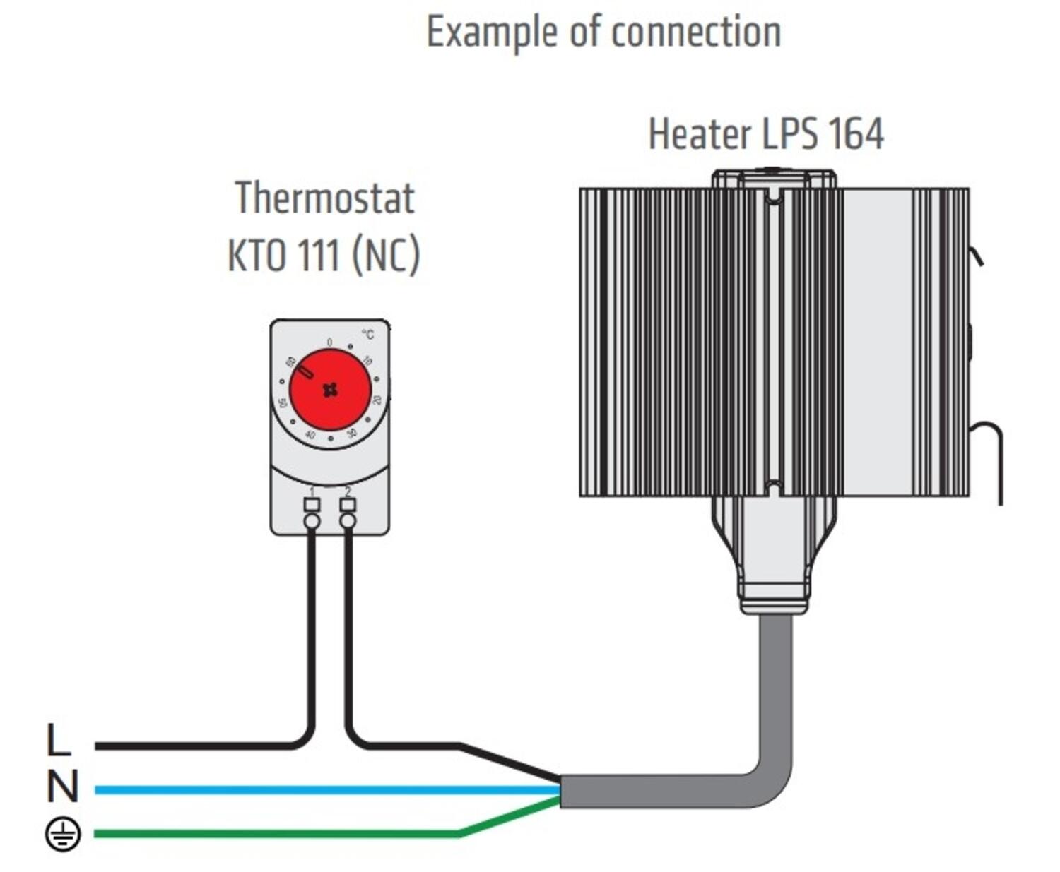 Stego LPS 164 loop heater connection example