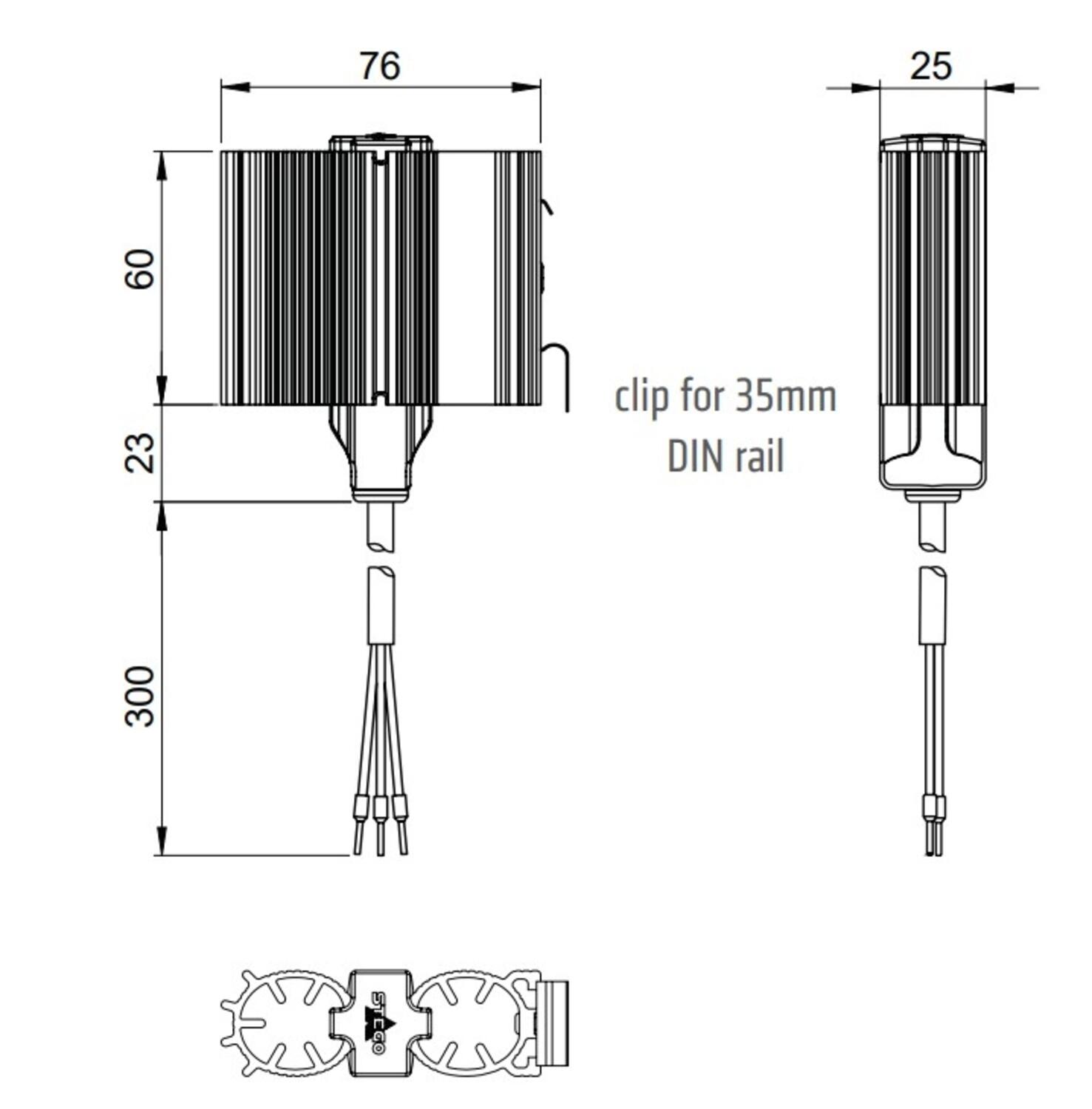 Stego LPS 164 loop heater dimensions