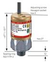 Suco 0H44/0H45 hydrogen and atex pressure switch dimensions
