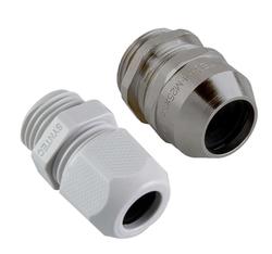Syntec economy cable glands, a polyamide variant and nickel plated brass variant 