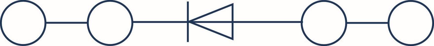 Drawing of a component with circles and a triangle, designed for technical applications