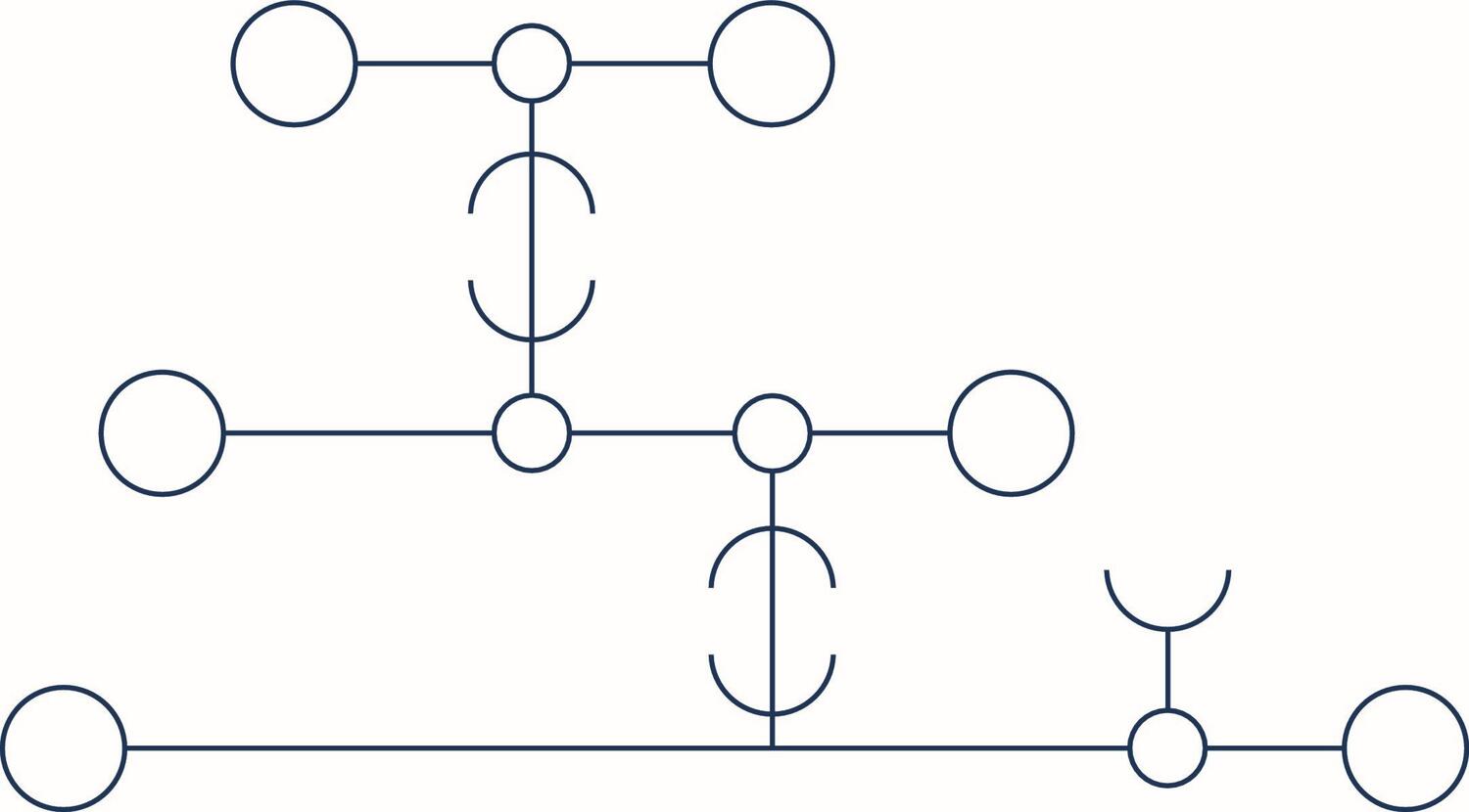 Technical drawing of a circuit with circles and lines, designed by CONTA-CLIP