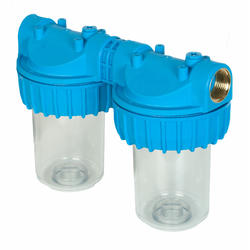 Tecnoplastic - Water filters - Dolphin range double small blue top clear tubes