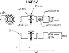UXR5V Dimension Photocell M5, M6