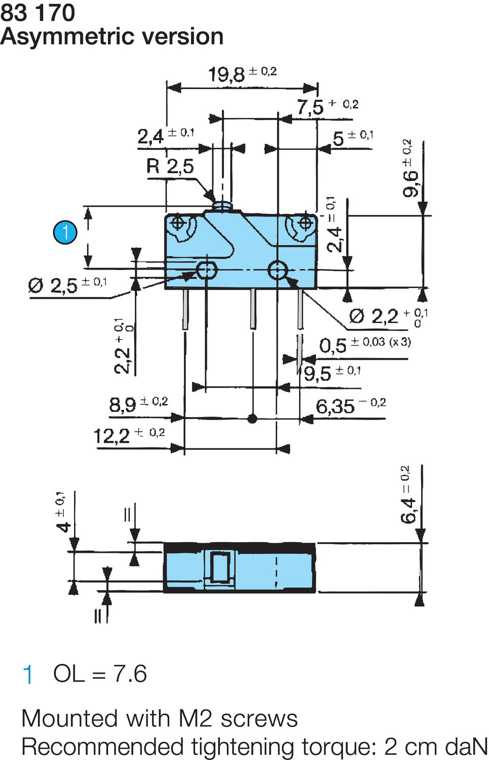 V4 dimensions - asymmetrical version 