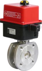Valpes 2 way wafer ball valve with actuator with Valpes ER electric actuator